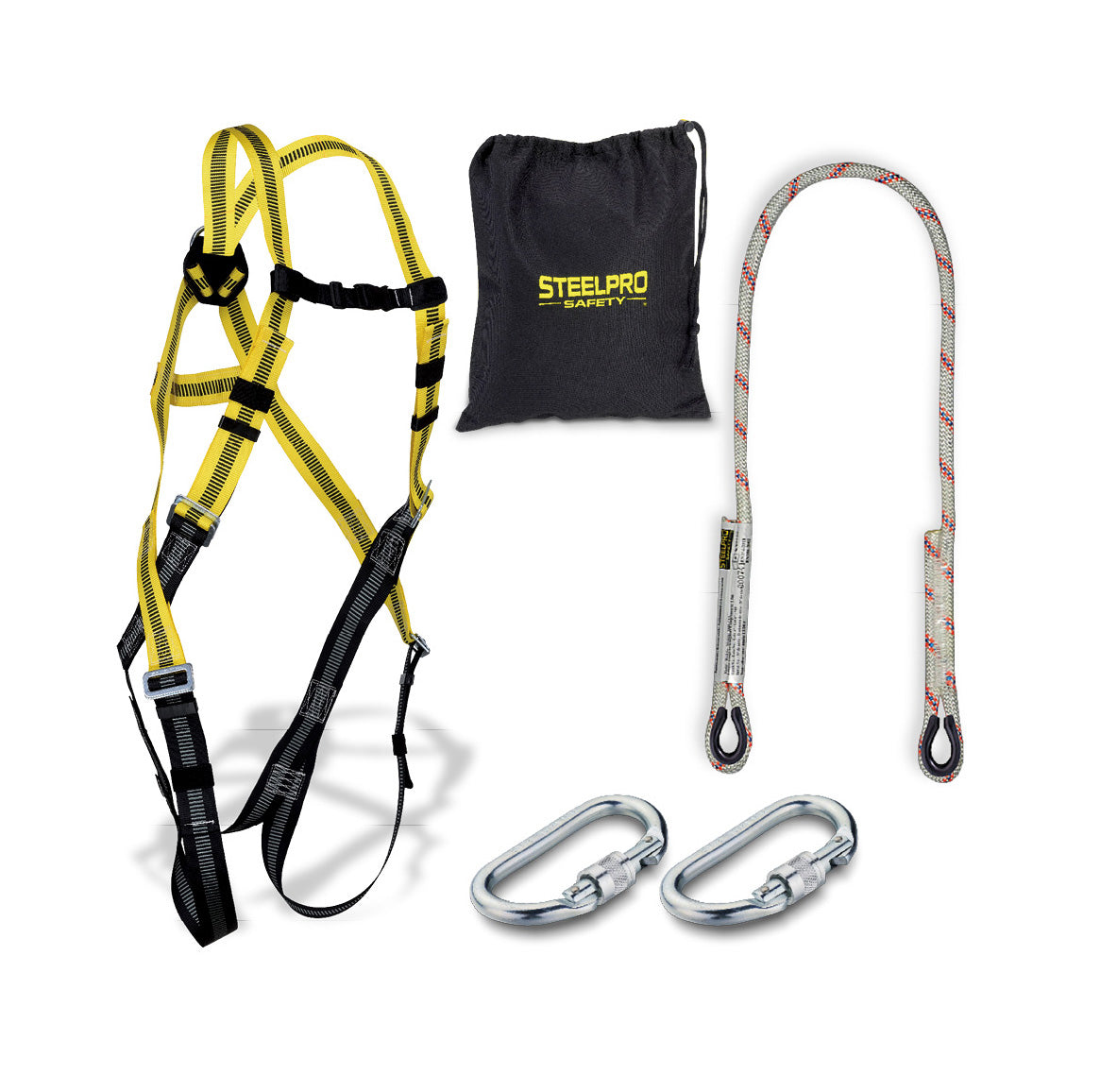 Kit antichute STEELSAFE-1 avec attache dorsale + corde + 2 mousquetons Marca 1888KIT1SIN