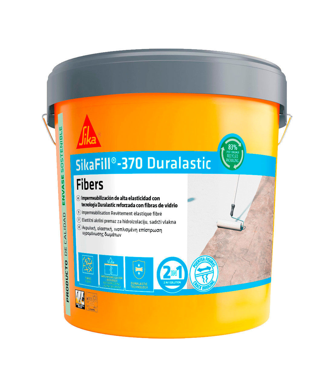 Pot de peinture imperméable Sikafill-370 Fibres 20 kg