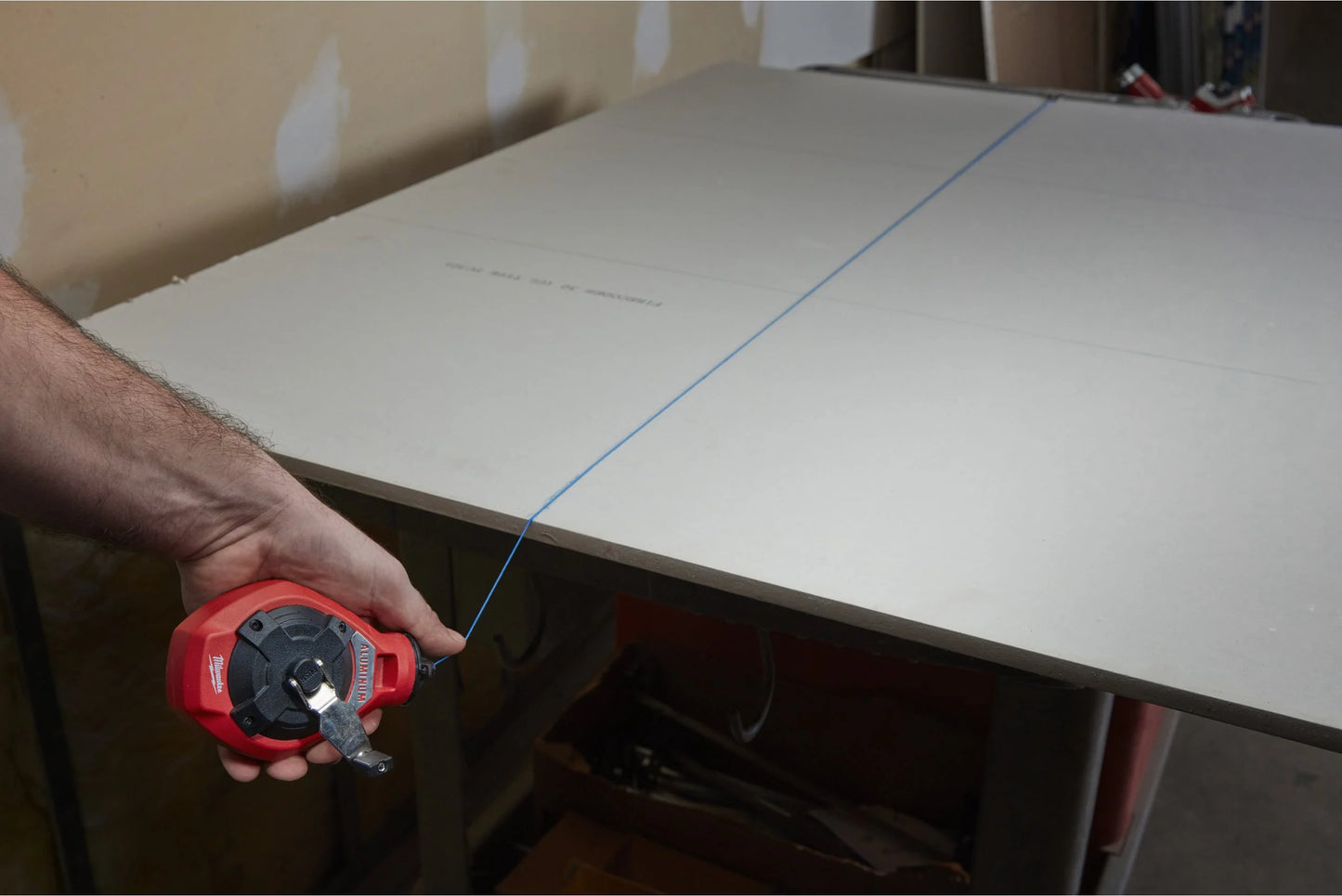 Stylo trait en corde fine 30m avec craie bleue Milwaukee