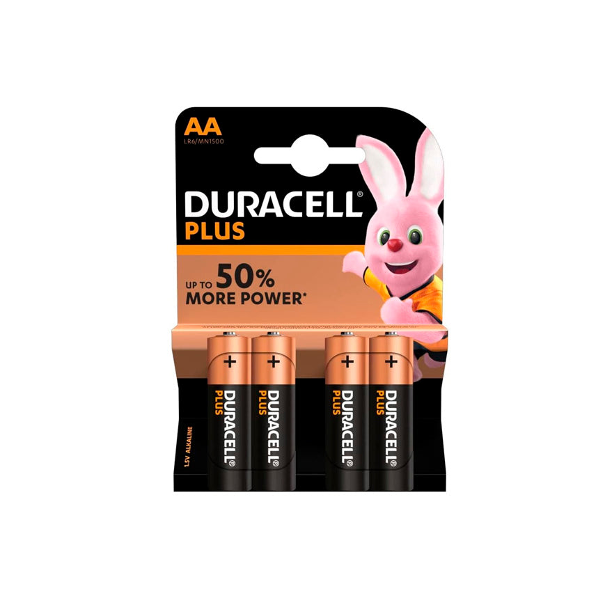 Pack de 4 piles alcalines Duracell Plus Power AA