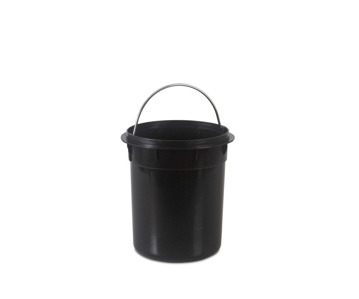 Poubelle de salle de bain Andrea House 5L en métal noir et bois