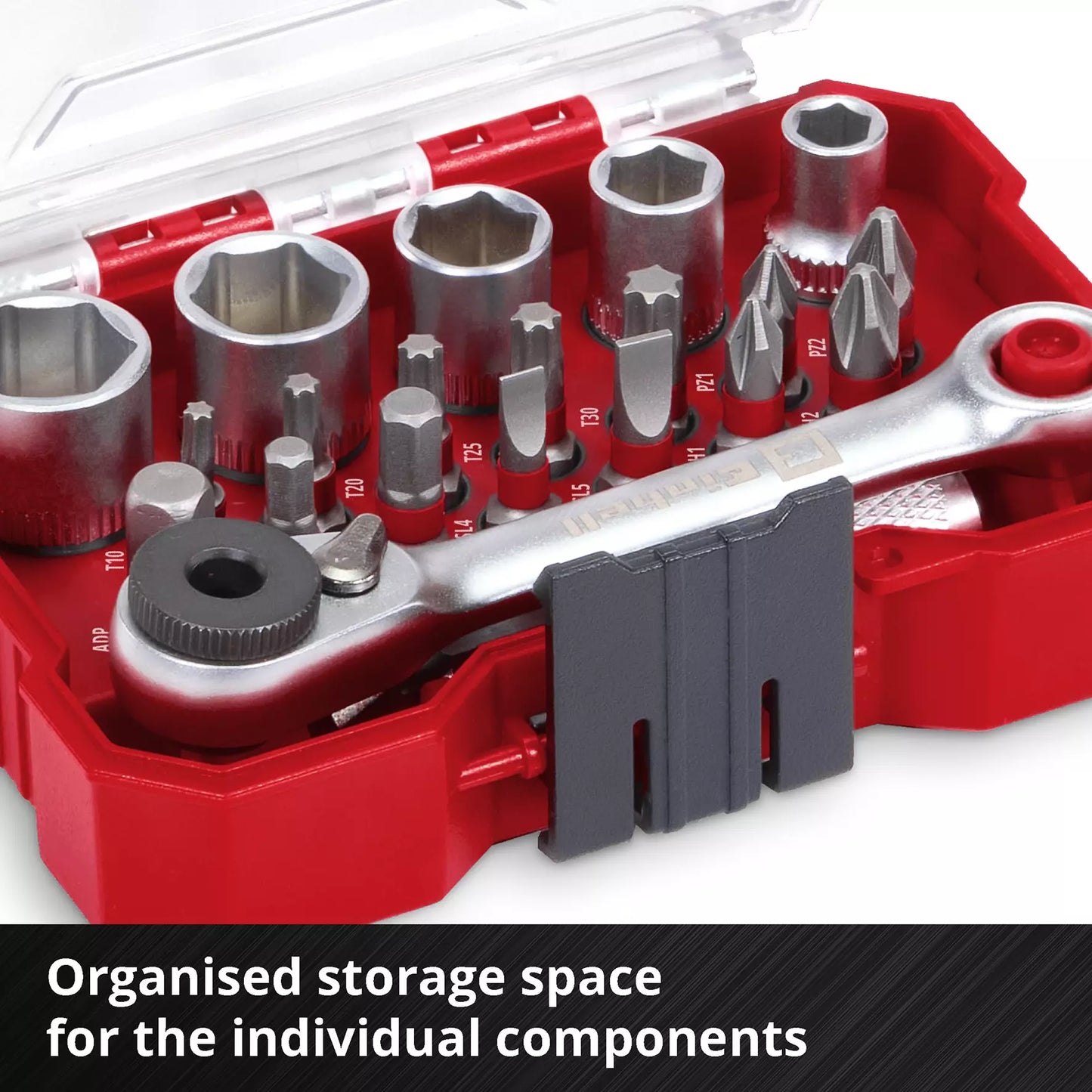 Coffret de douilles et d'embouts XS-CASE 21 pièces LS Einhell 49118683