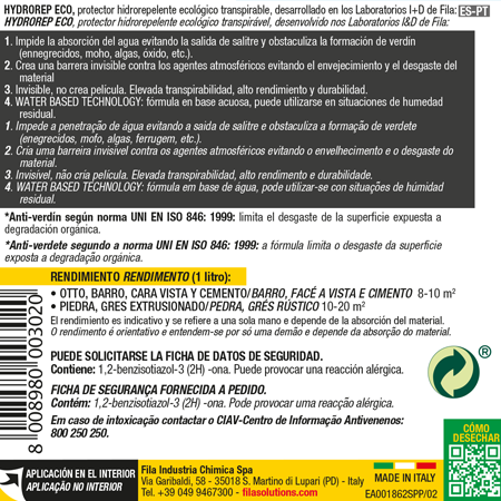 Bidon Fila HYDROREP ECO 1L Protection Déperlante Écologique