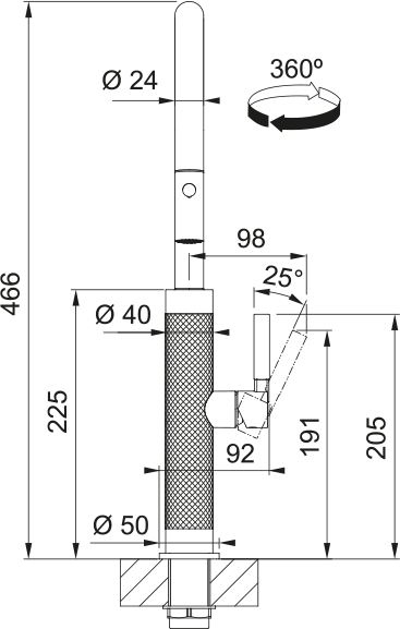 Robinet de cuisine Franke à retrait Mythos Masterpiece
