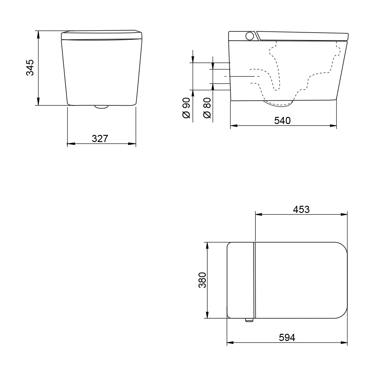 WC Japonais avec Nettoyage Intelligent Mizubath Island Suspendu Blanc