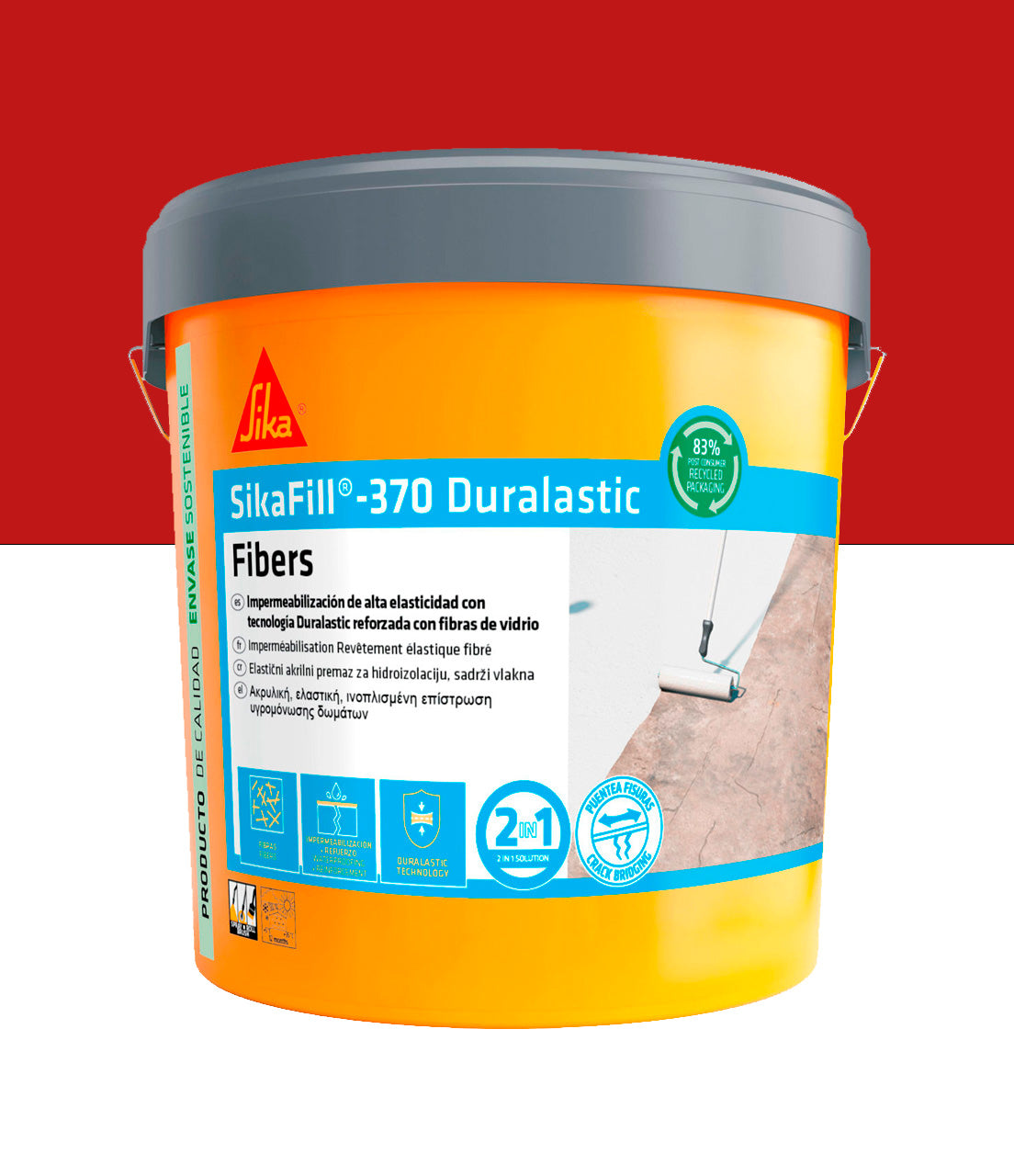 Pot de peinture imperméable Sikafill-370 Fibres 20 kg