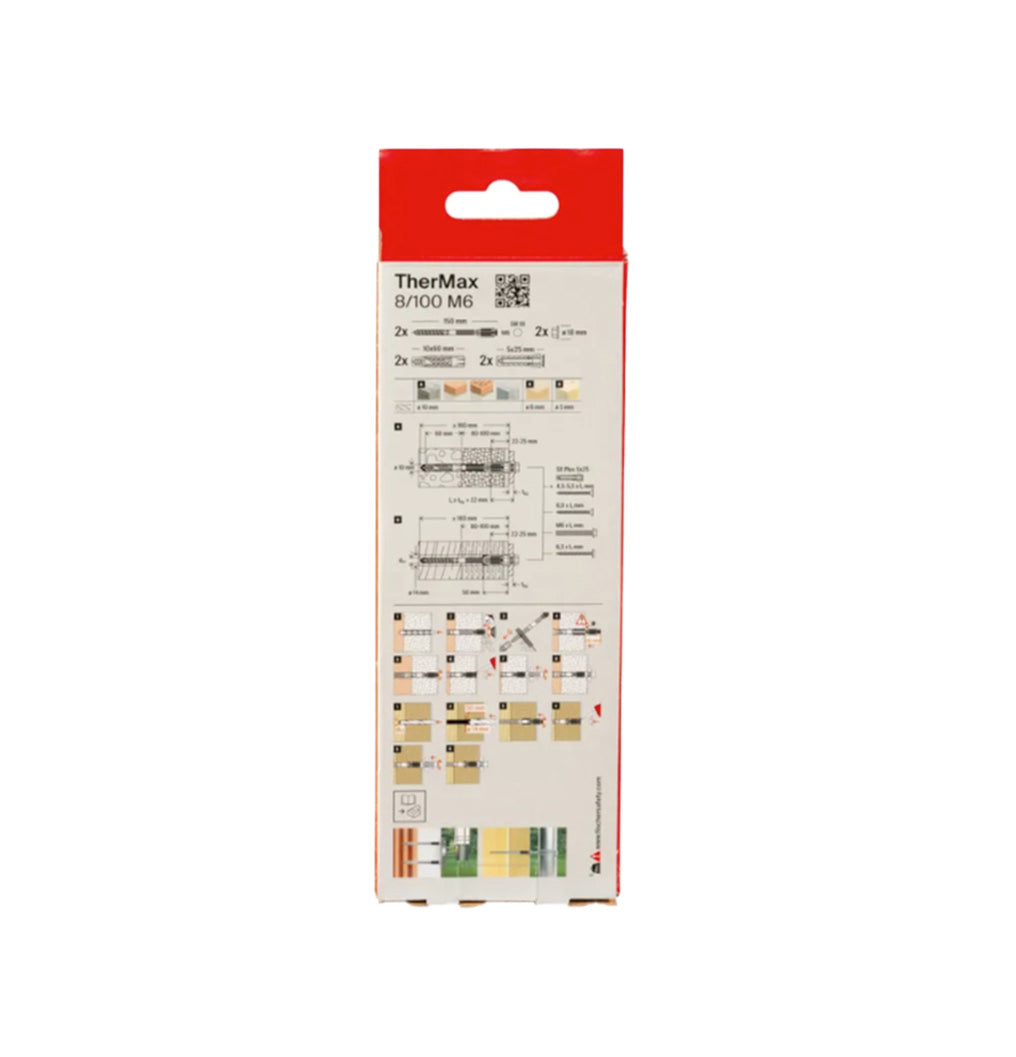 Boîte 2 ancrages pour façades avec isolant thermique TherMax 8/100 M6 Fischer