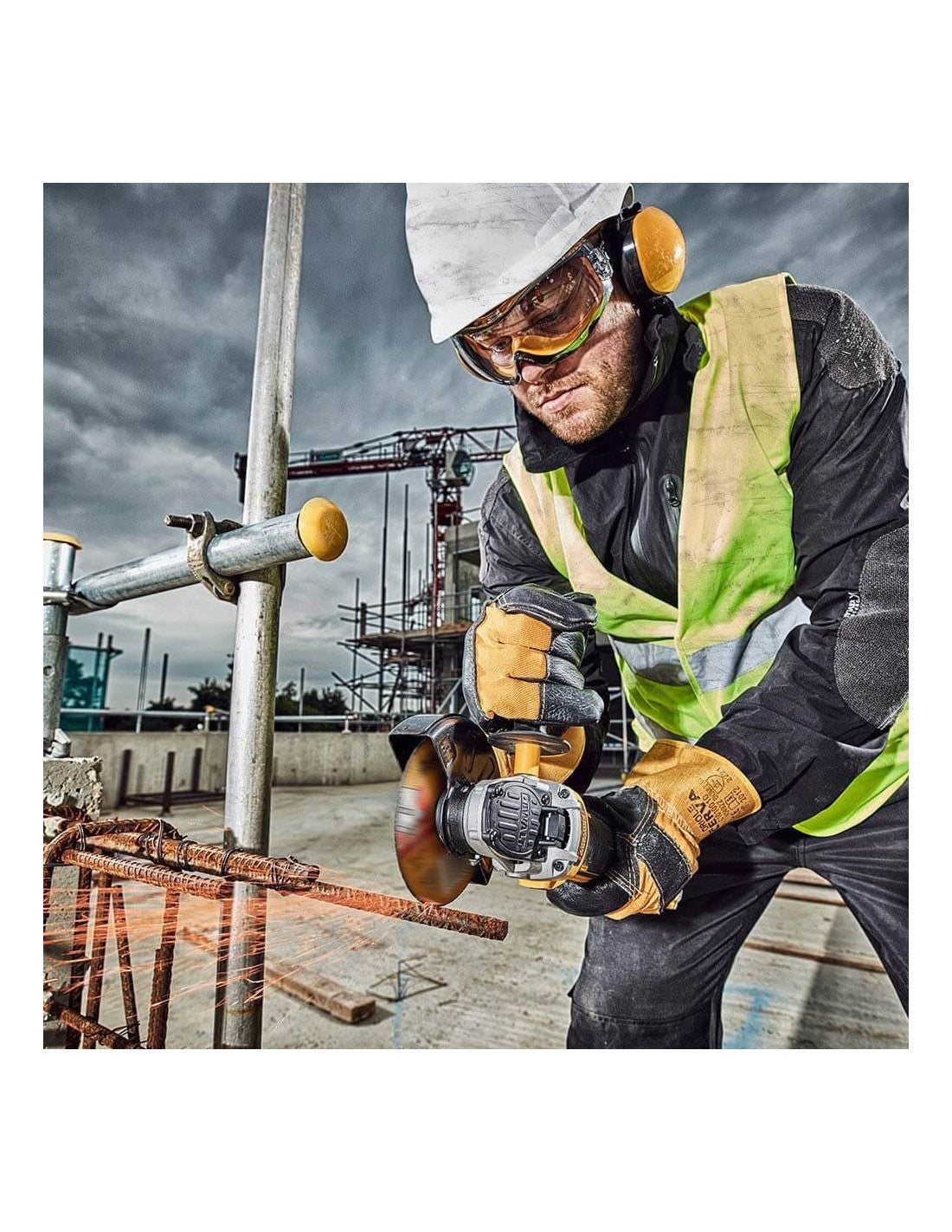 Meuleuse d'angle Dewalt DCG405P3 18V XR 125 mm avec 3 batteries 5 Ah, chargeur et coffret de transport