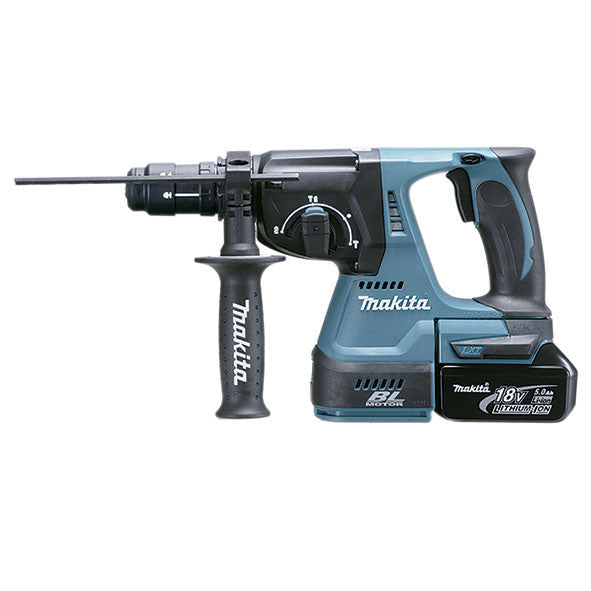 Kit combiné meuleuse DGA504ZJ + marteau léger DHR243RTJ 18 V avec 2 batteries 5,0 Ah et étuis Makita DLX2125TJ1