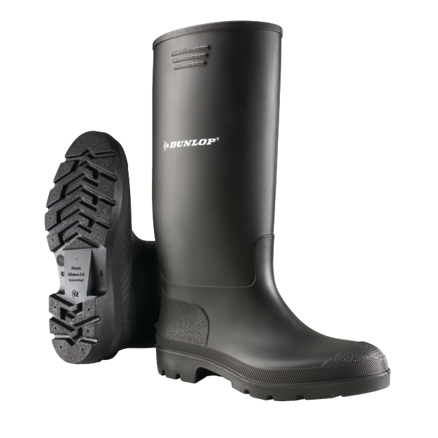 Botte en PVC noire à tige haute Dunlop 380PP