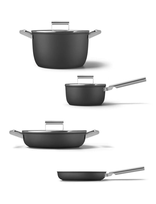 Set of 4 kitchen utensils Matte Black Smeg