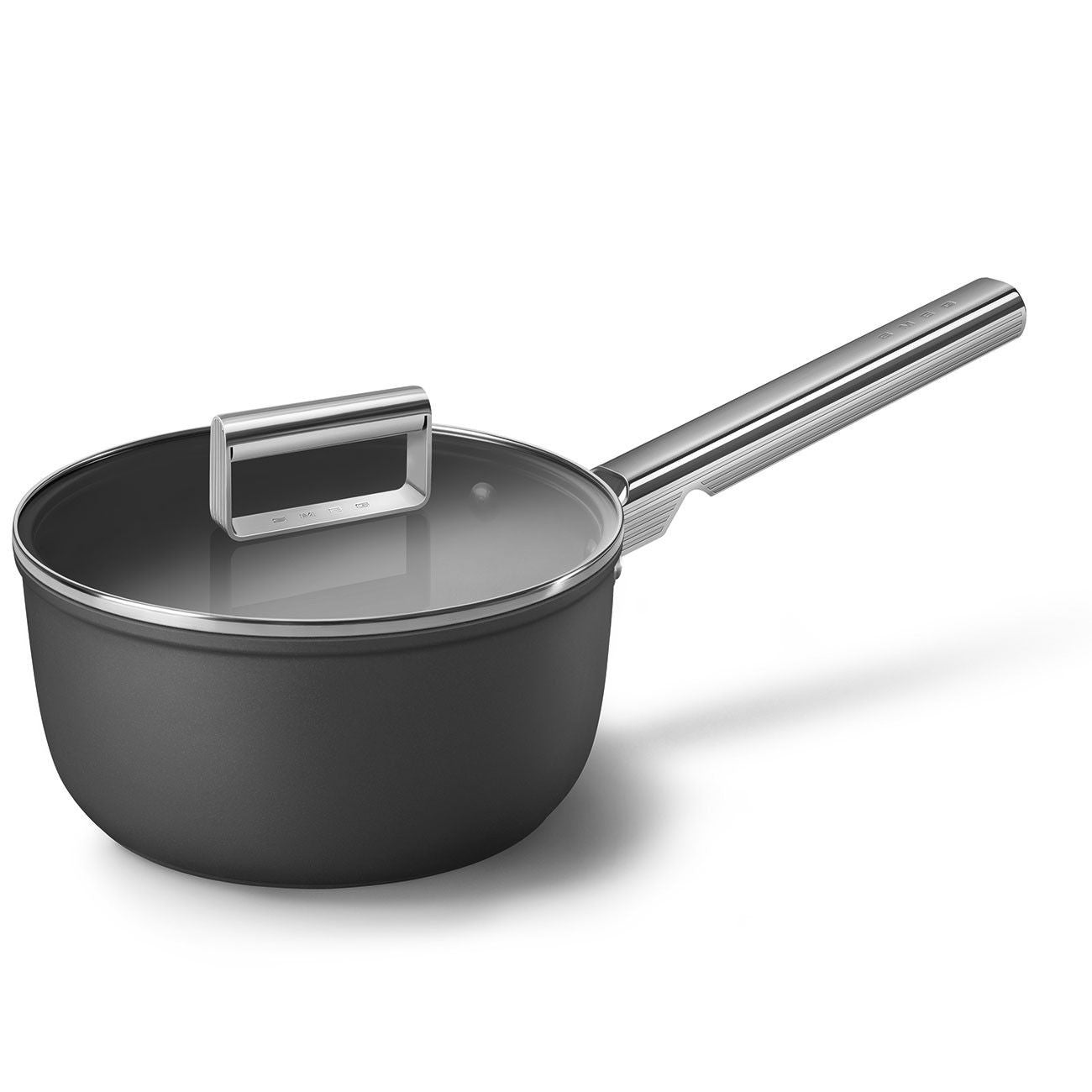 Smeg matte black saucepan set