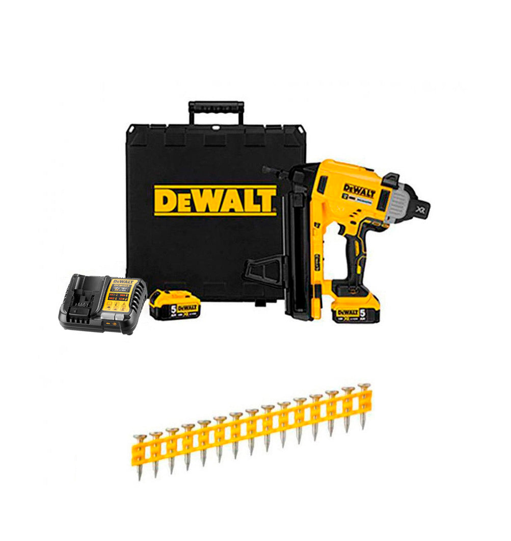 Dewalt 18 V DCN890P2 Cloueur à béton et acier alimenté par batterie + 20 100 clous de 20 mm