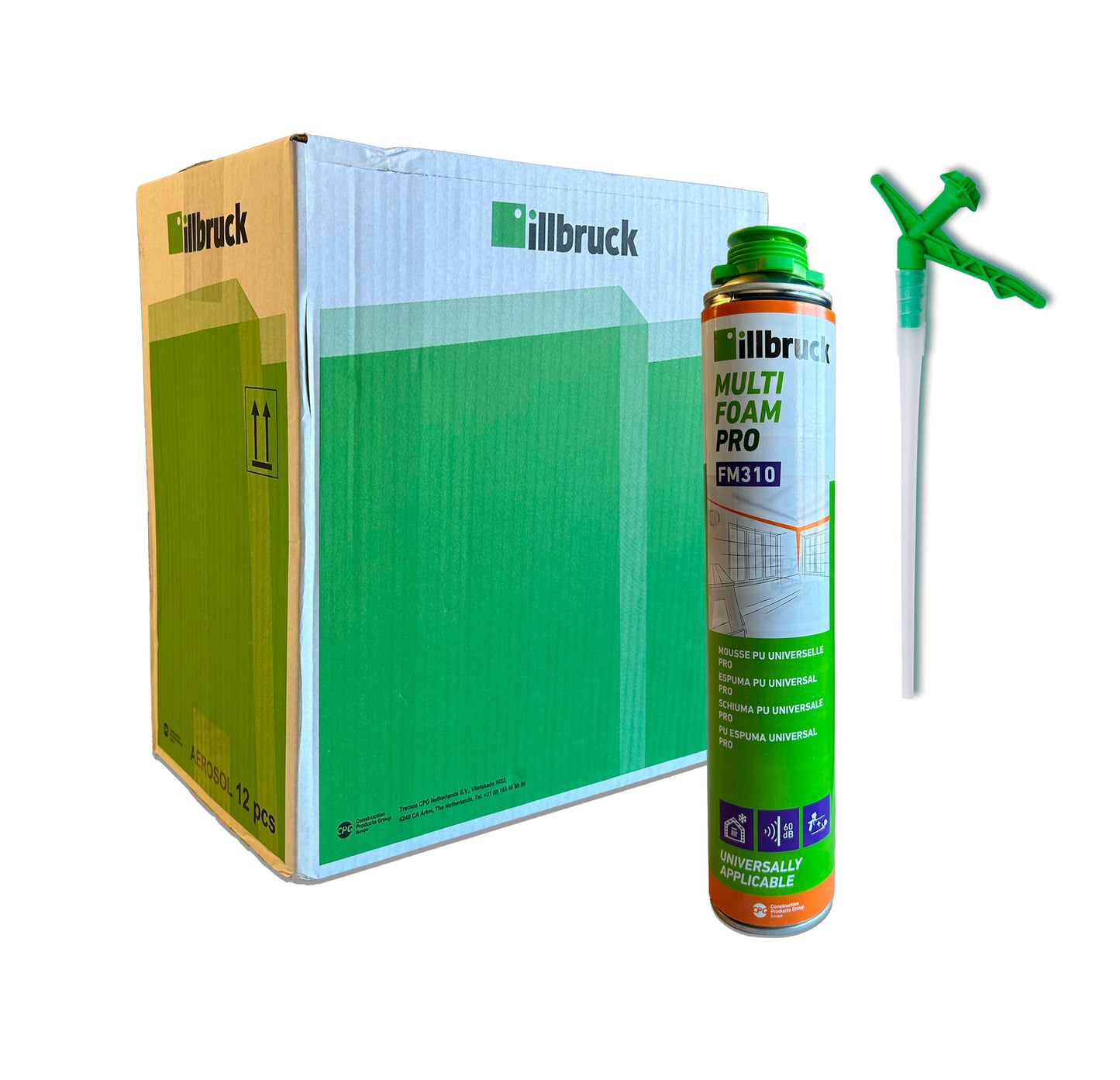 Boîte de 12 unités Illbruck Pot en mousse de polyuréthane 2 en 1 750ml FM310