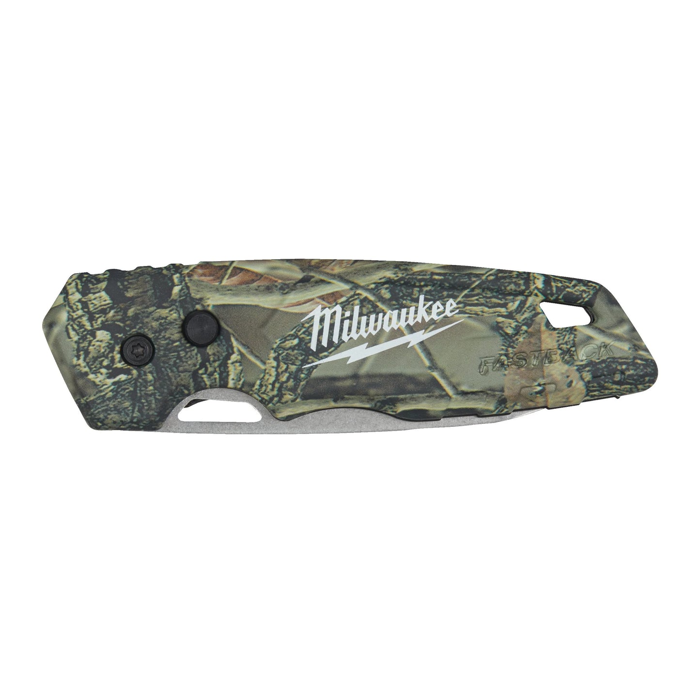 Couteau à lame tranchante camouflage Milwaukee FASBACK
