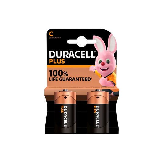 Lot de 2 piles alcalines Duracell Plus Power C