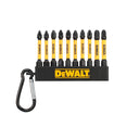 Jeu de 10 embouts FLEXTORQ 57mm PZ2 et PH2 avec mousqueton Dewalt DT7274