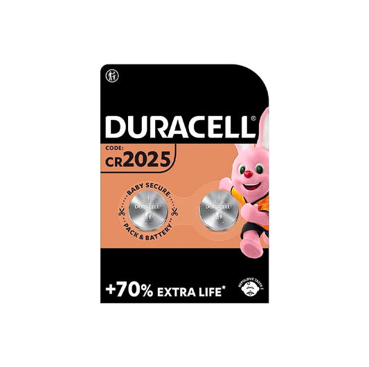 Lot de 2 piles bouton au lithium Duracell Plus Power CR2025 3 V