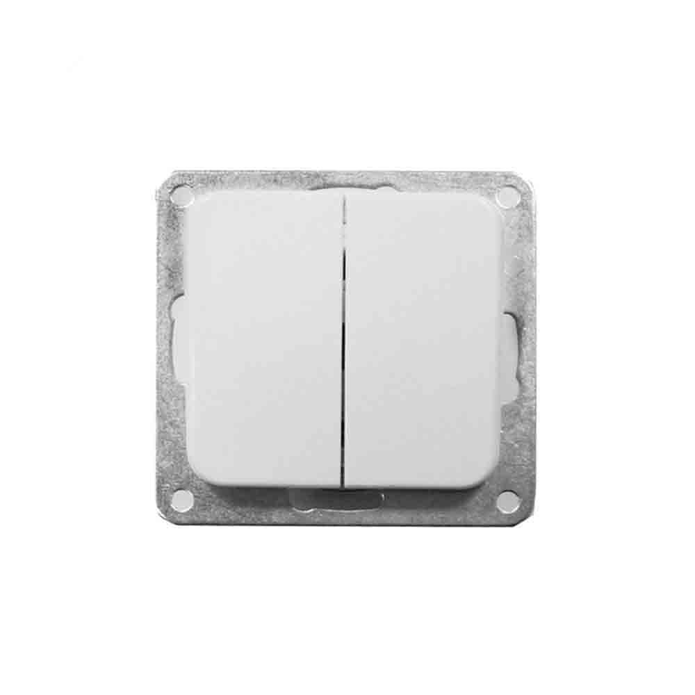 Interrupteur double à encastrer Série Term Blanc EDM 65312