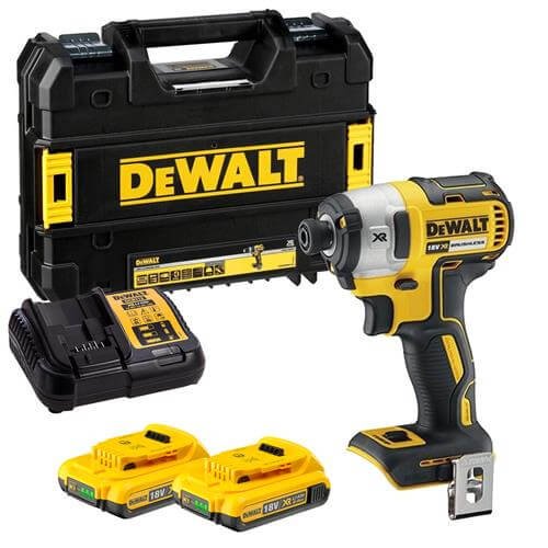 Dewalt DCF887D2 18V XR Brushless Impact Driver 205Nm with 2 x 2Ah batteries and case