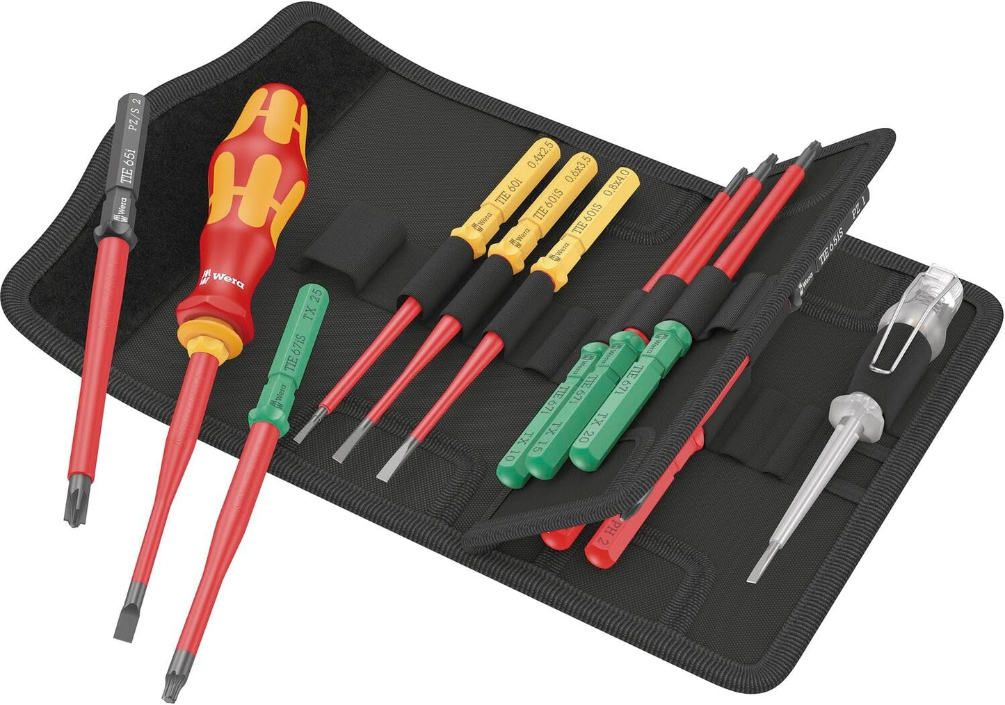 Tiges interchangeables avec tournevis porte-embouts Kraftform Kompakt VDE 16 extra slim 1 Tool Finder Wera réf.006608