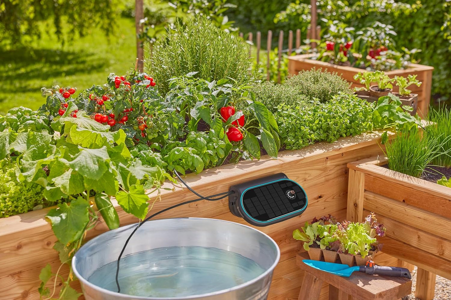 Système d'irrigation solaire automatique AquaBloom L de Gardena 13330-20