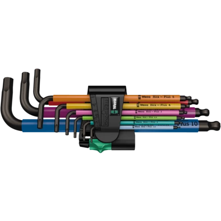 Juego de llaves allen métricas 950/9 Hex-Plus Multicolour Wera - Edición Navidad