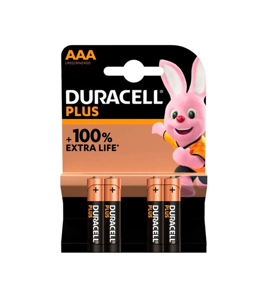 Lot de 4 piles alcalines Duracell Plus Power AAA