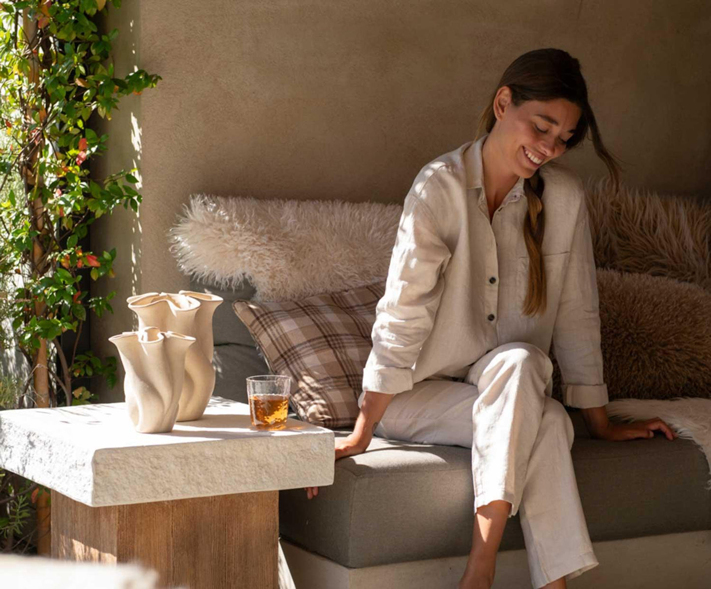 Vase à fleurs en céramique 20 x 19,5 x 24 cm Andrea House