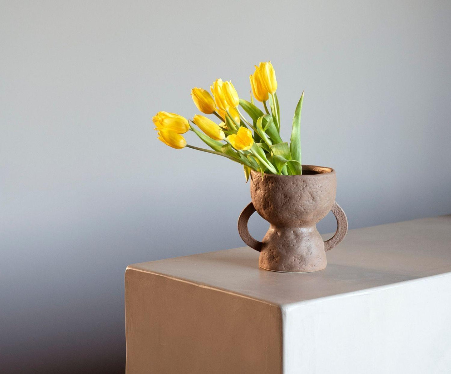 Vase trophée en céramique brune Migori Andrea House
