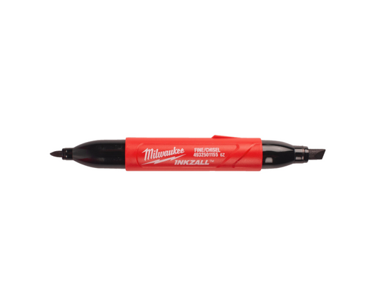 Marqueur double pointe biseautée et fine Inkzall noir Milwaukee