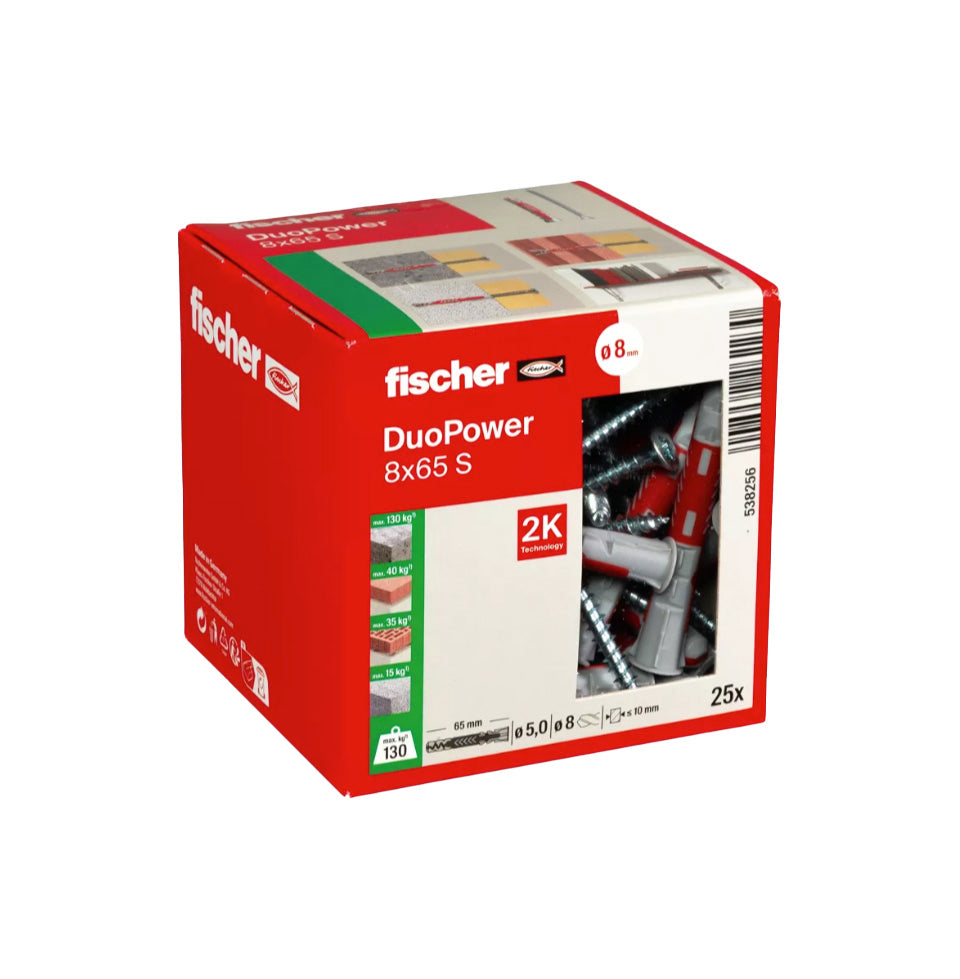 Boîte Taco Duopower 10x50 L S + Vis Fischer 25 unités