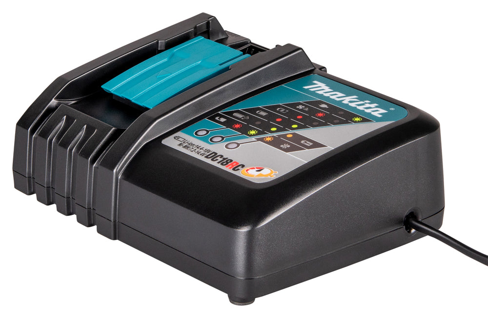 Perceuse-visseuse à percussion Makita DHP493RTJ 18V LXT avec 2 batteries 5 Ah, chargeur et coffret de transport