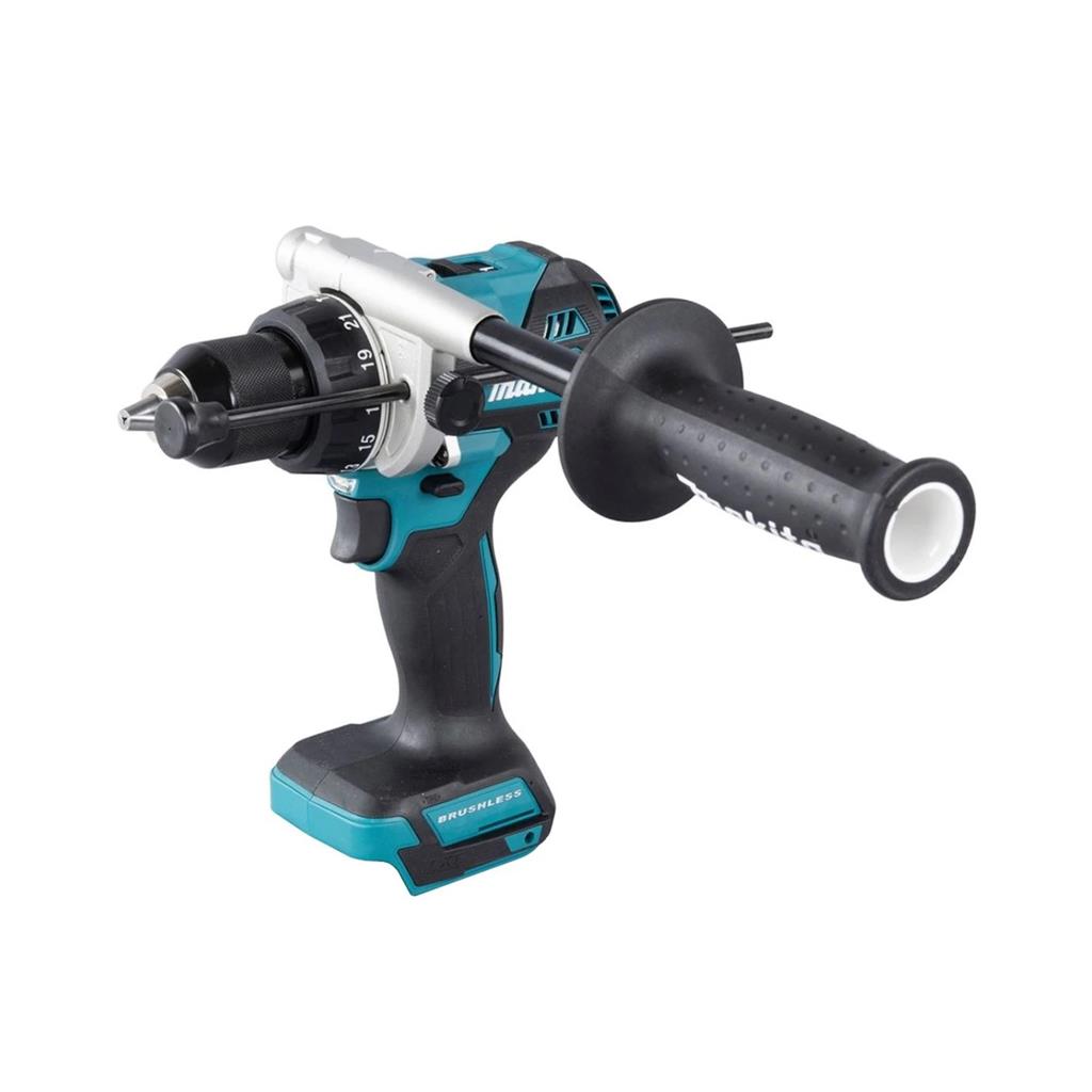 Perceuse-visseuse à percussion Makita DHP493RTJ 18V LXT avec 2 batteries 5 Ah, chargeur et coffret de transport