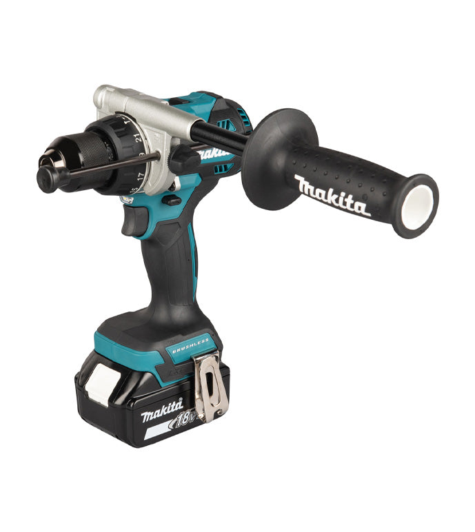 Kit combiné Makita DLX2552TJ 18V : Perceuse DHP492 + Meuleuse DGA504 + 2 batteries 5 Ah + Chargeur + Coffret de transport
