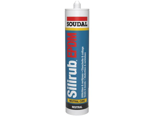 Mastic neutre pour EPDM Noir Silirub 300 ml Soudal