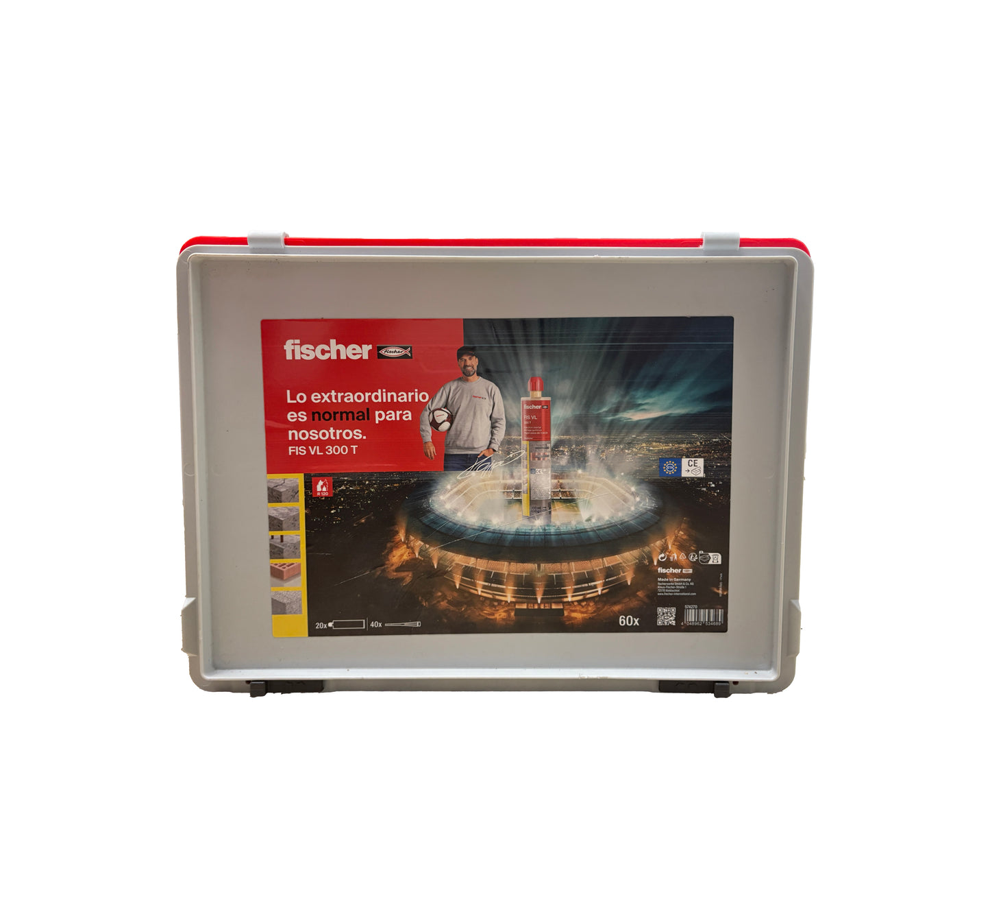 Pack 20 Cartuchos Taco Químico 300ml FIS VL 300 T + 40 boquillas + caja Fischer 574270