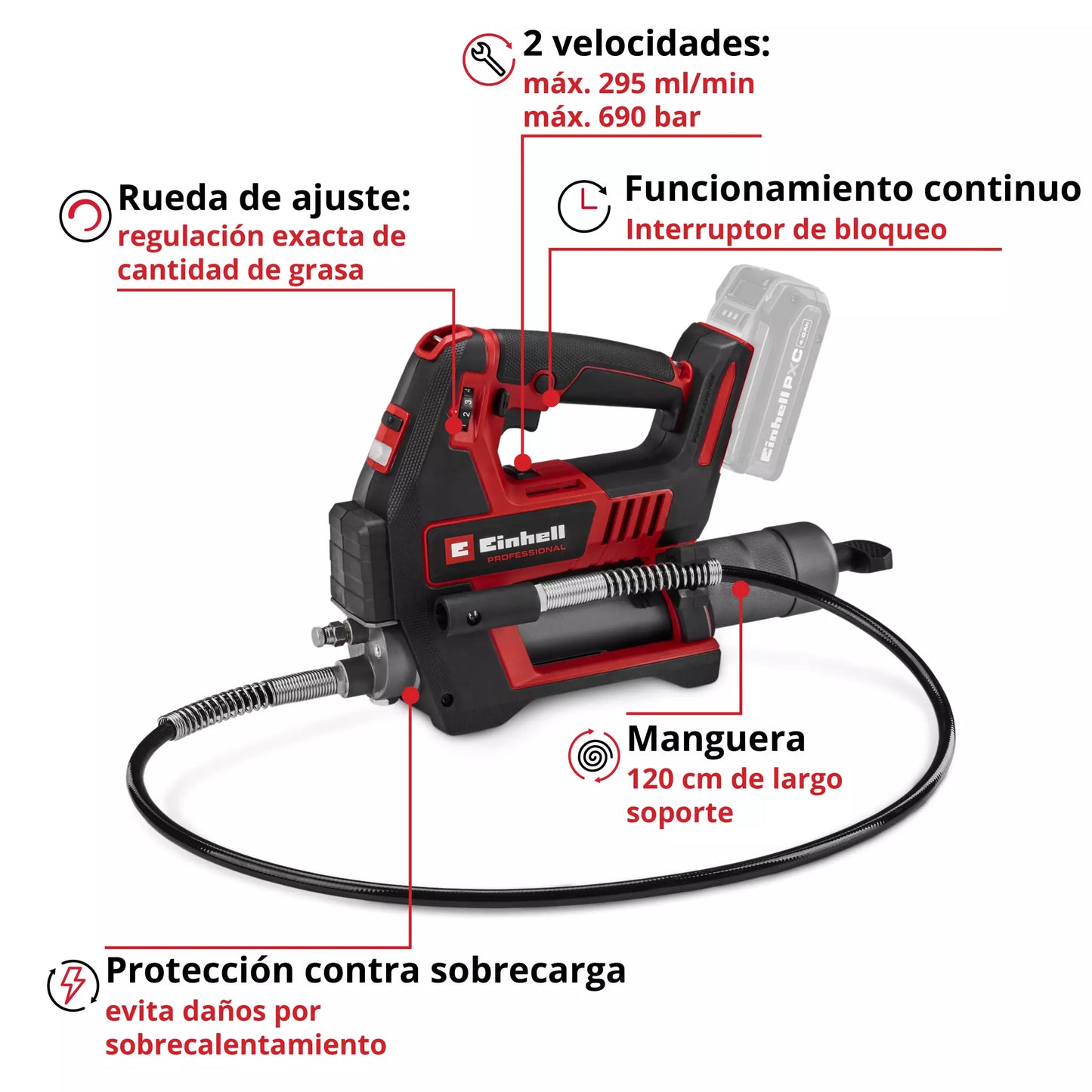 Graisseur 690 bar 18V TP-GR 18/690 Li - Solo Einhell