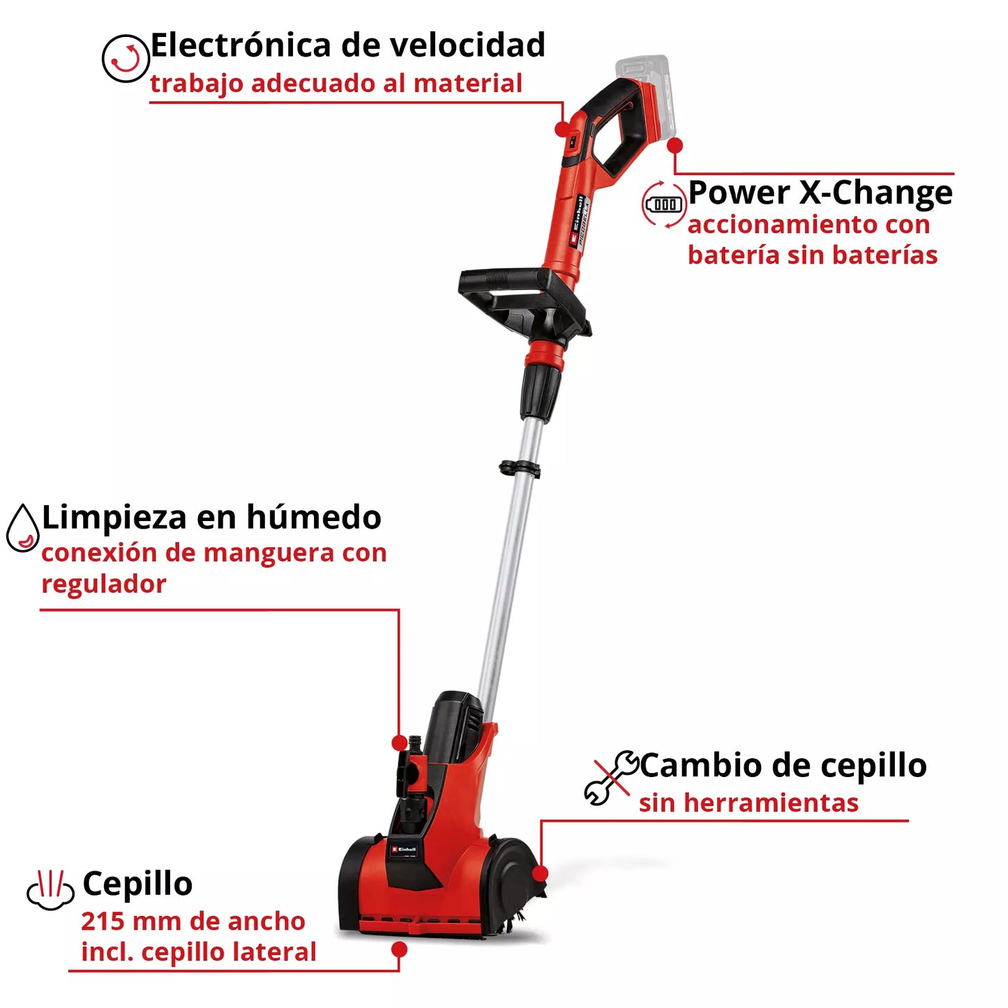 Nettoyeur de gazon artificiel à batterie Einhell PICOBELLA 18/215 18V