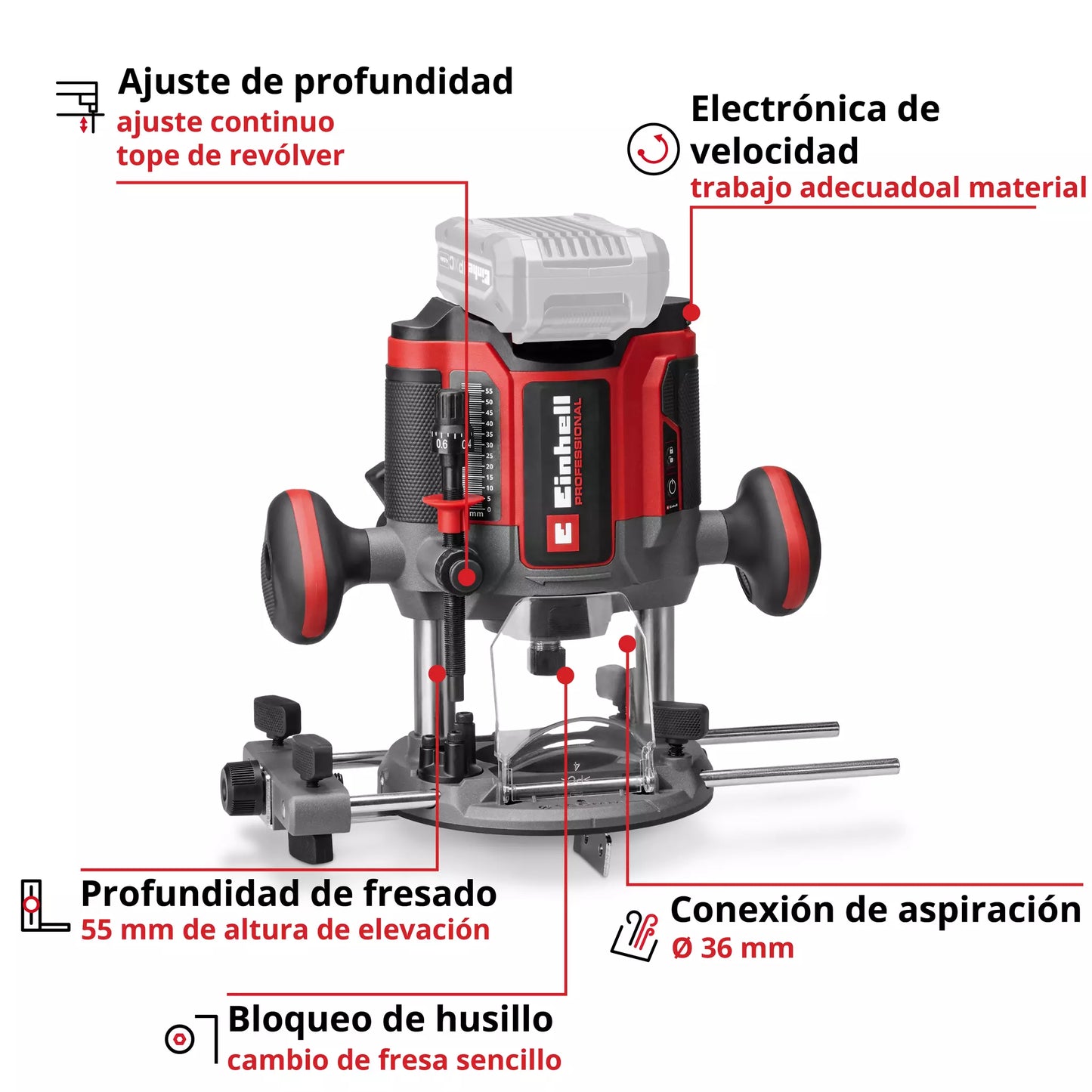 Défonceuse 18V 55mm Einhell TP-RO 18/55 Li BL - Solo