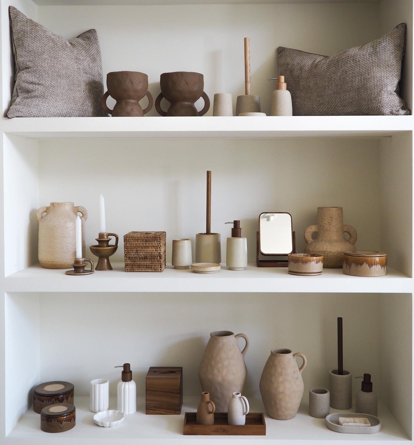 Vase en grès beige Masaka 30 cm Andrea House