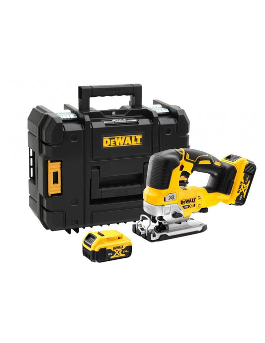 Dewalt XR 18V ​​135mm cordless jigsaw with carrying case and 2 5Ah DCS334P2 batteries