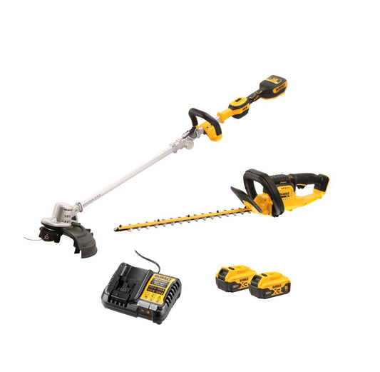 Ensemble combiné : Taille-haie DCMHT563 + Coupe-bordures DCMST561 + 2 batteries 5ah 18V + Chargeur Dewalt DCMST561HT