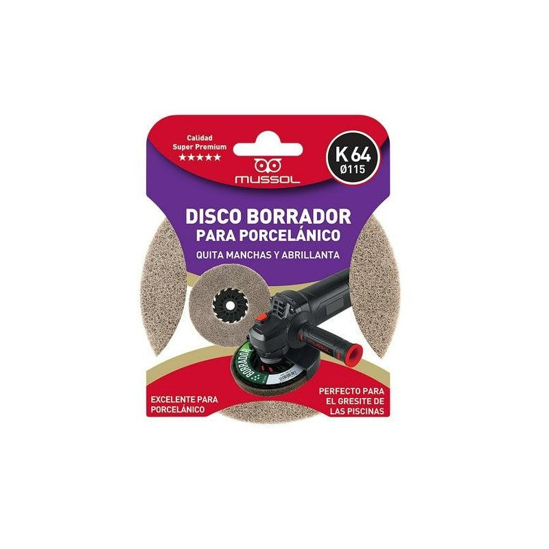 Disque gomme en porcelaine Mussol K64 115 mm