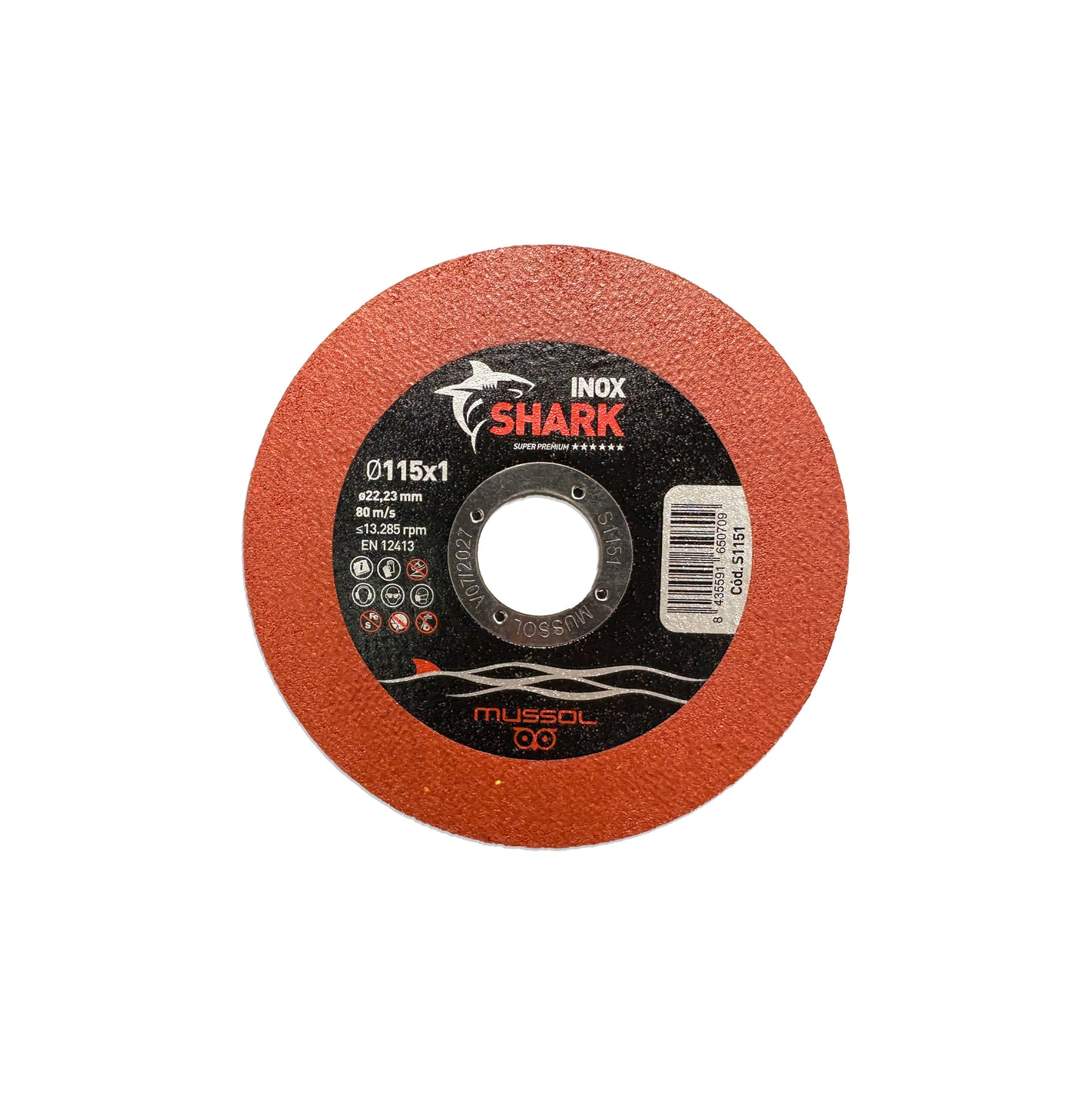 Disque à tronçonner en acier inoxydable SHARK 115 mm Mussol