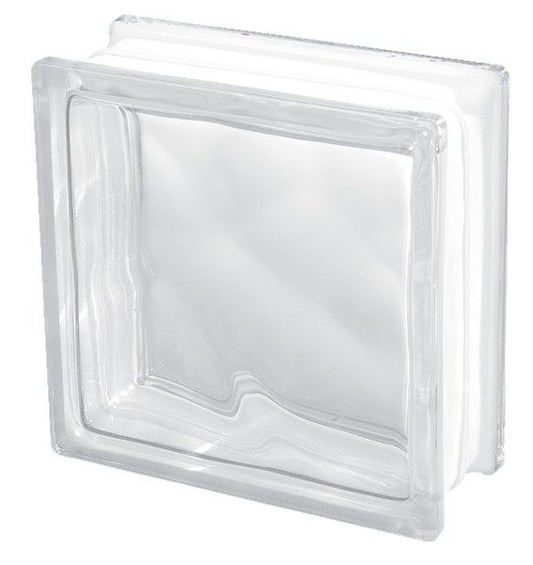 Clear Wave transparent glass block 19x19x8 cm