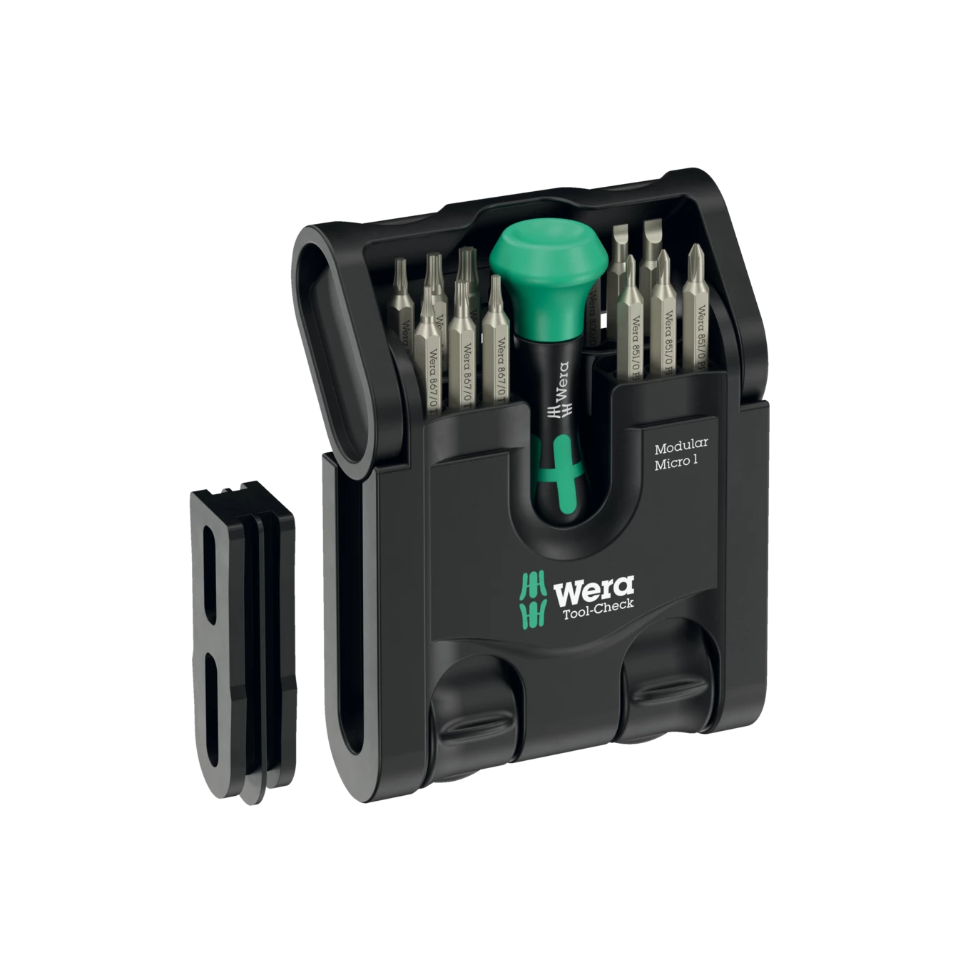 Coffret compact Tool-Check Modular Micro 1 de 21 pièces avec porte-embout Kraftform Wera 049002